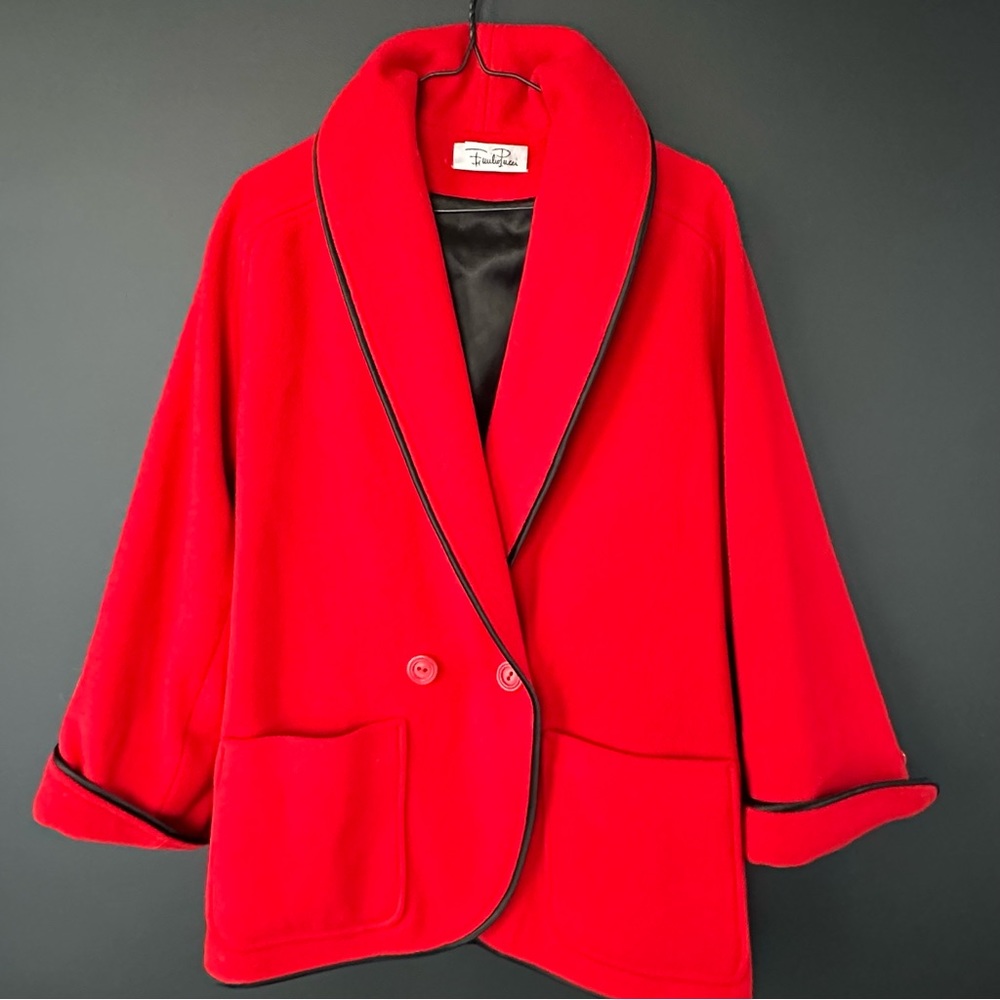 Vintage 1970s Emilio Pucci Red Wool Coat
